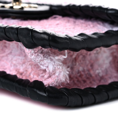 Chanel Tweed Braided Calfskin Mini My Own Frame Flap Pink Black 10 of 11