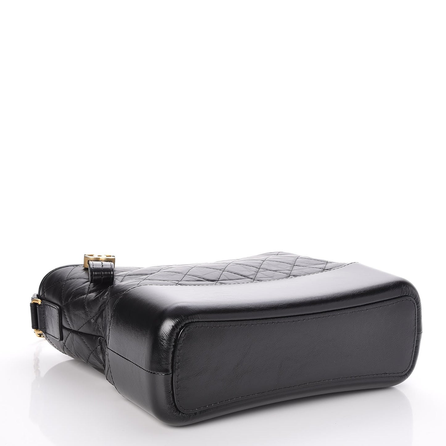 Aged Calfskin Quilted Medium Gabrielle Hobo Black