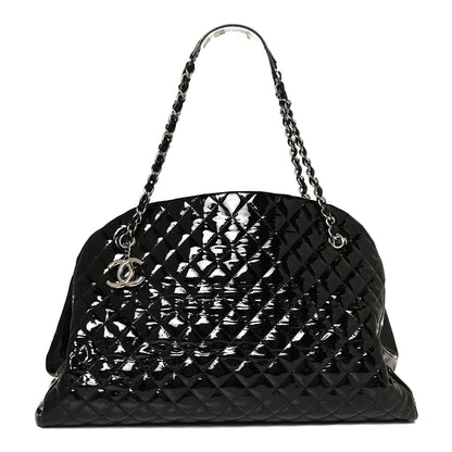 Chanel Patent Quilted Maxi Just Mademoiselle Bowling Bag Black 1 of 11