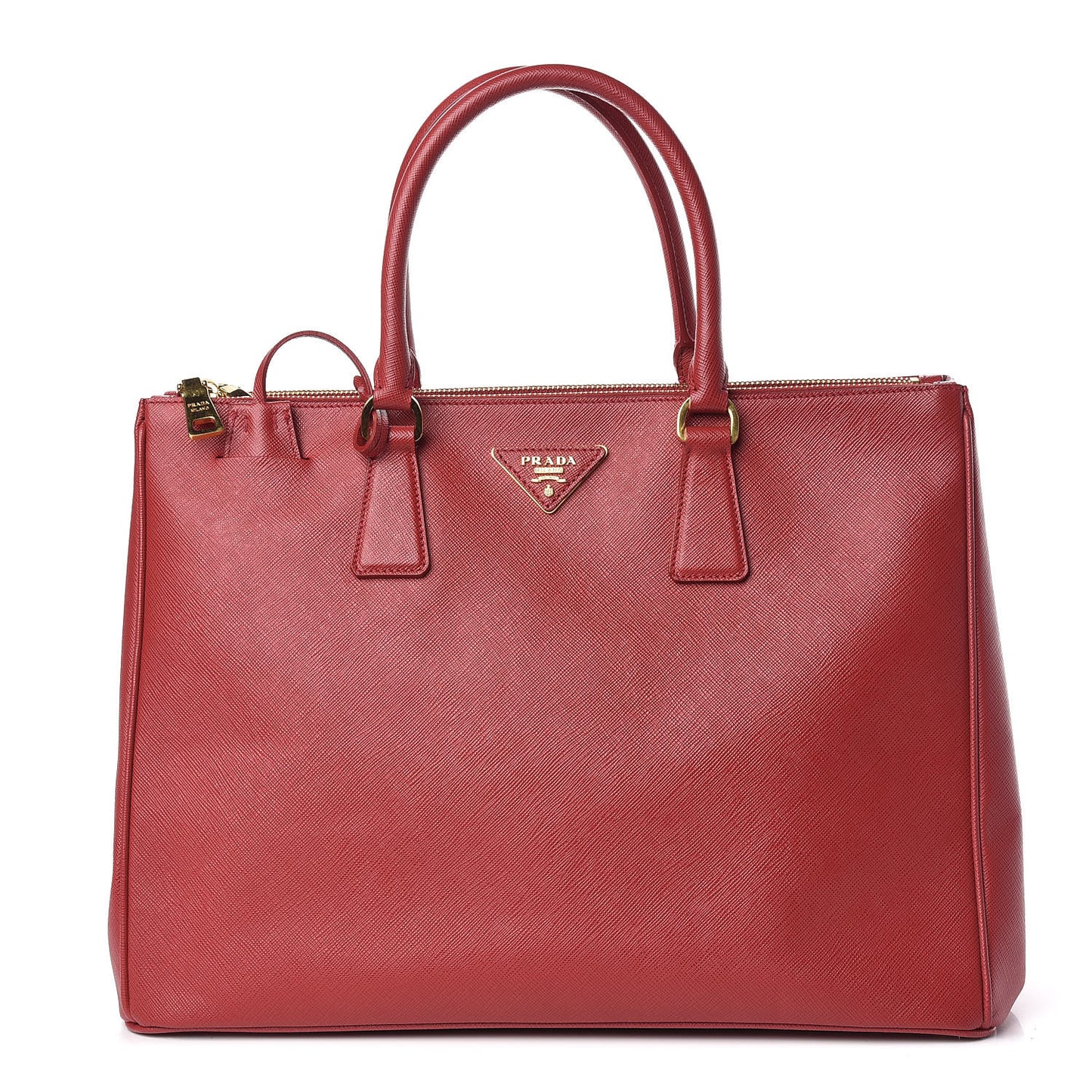 Saffiano Large Galleria Double Zip Tote Fuoco