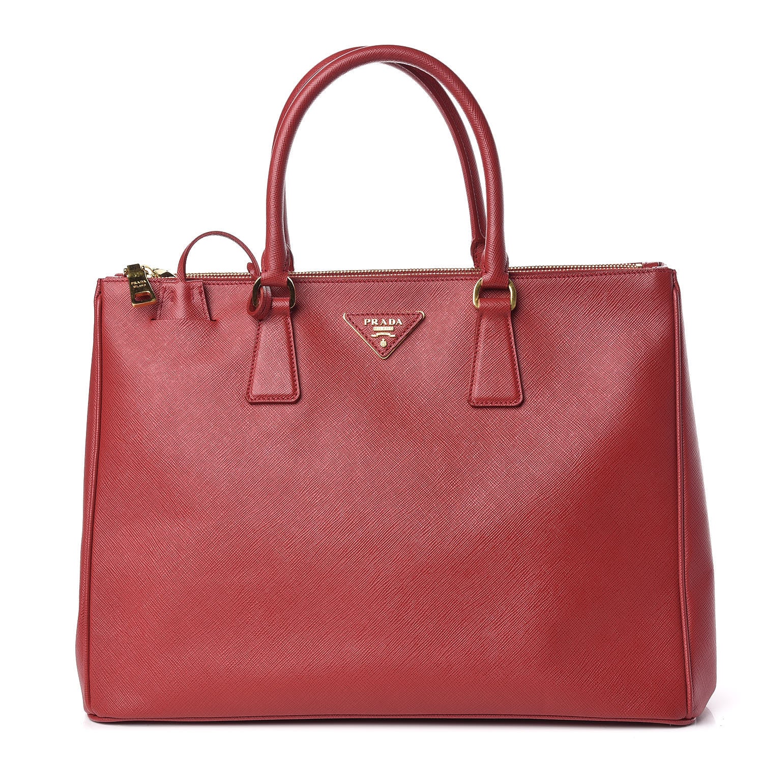 Prada Saffiano Large Galleria Double Zip Tote Fuoco 1 of 11