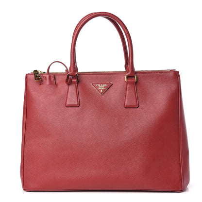 Prada Saffiano Large Galleria Double Zip Tote Fuoco 1 of 11