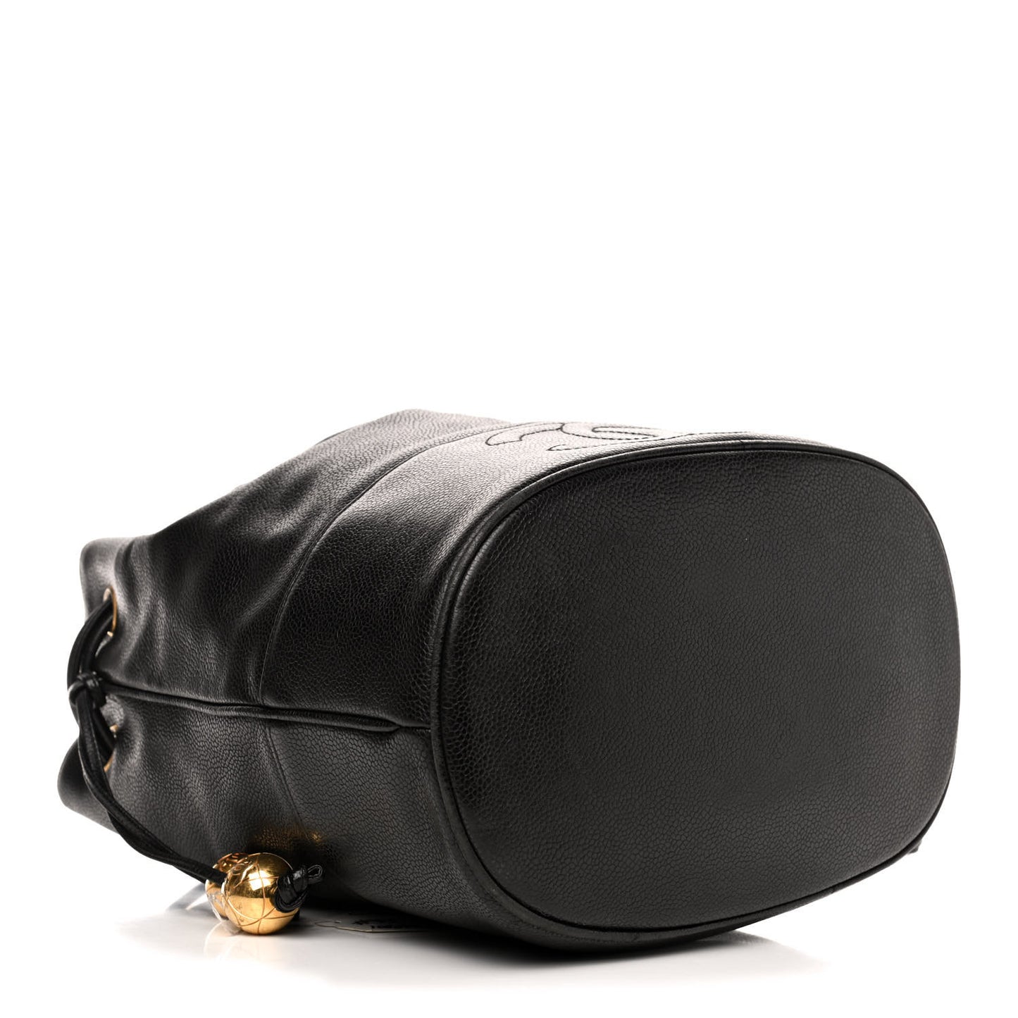 Caviar CC Drawstring Shoulder Bag Black