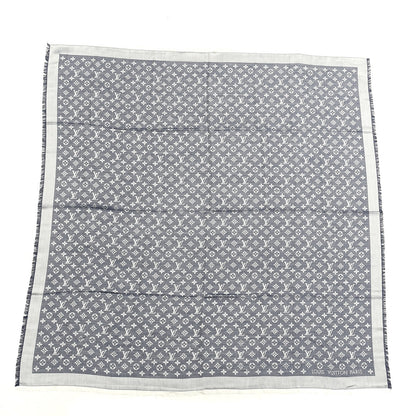 Louis Vuitton Wool Silk Monogram Denim Shawl Black 1 of 3