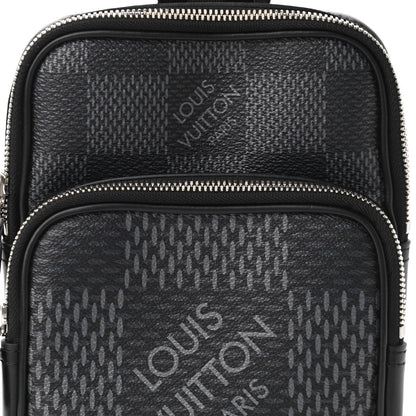 Louis Vuitton Damier Graphite 3D Amazone Sling Bag Black 6 of 10