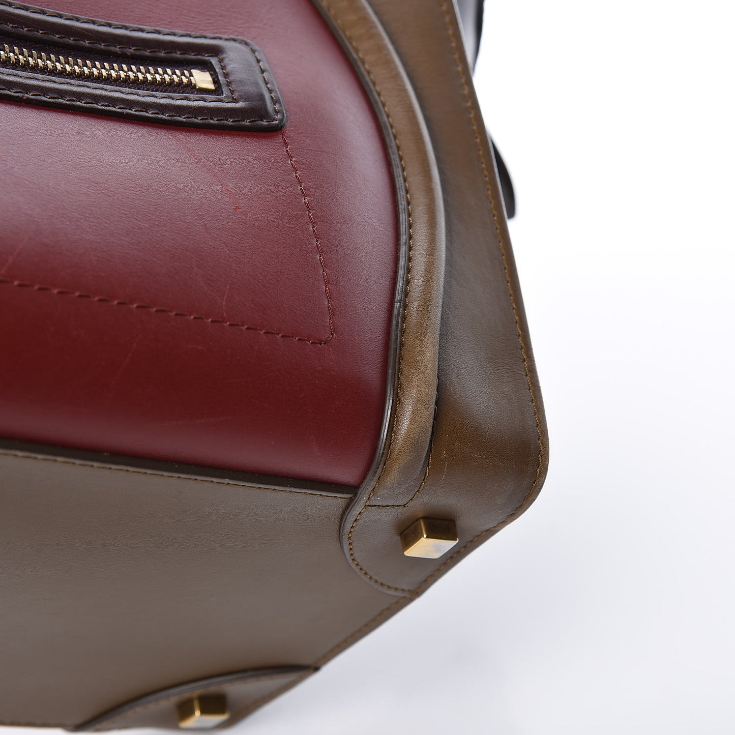 Smooth Calfskin Mini Tri-Color Luggage Rust