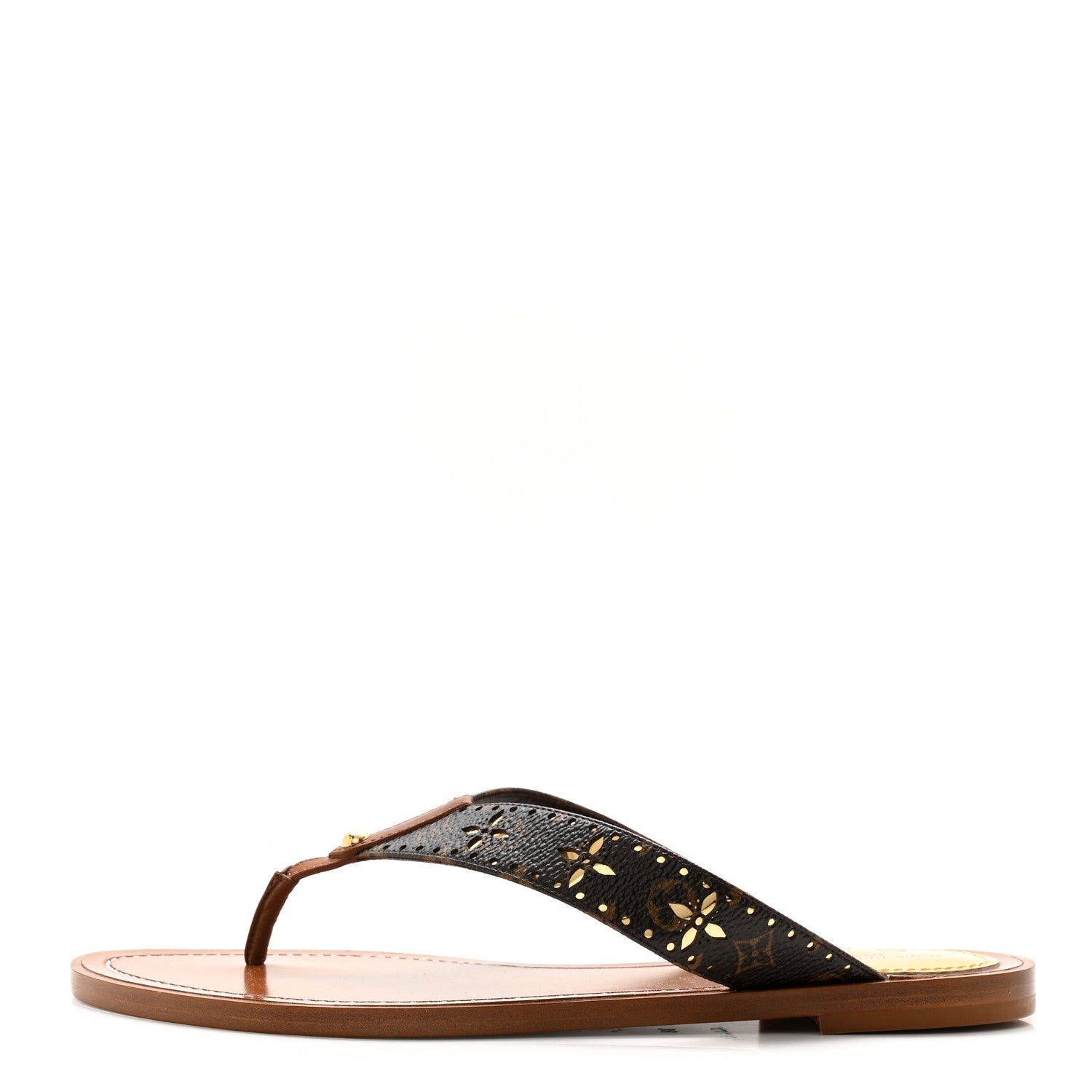 Louis Vuitton Monogram Sunny Flat Thong Sandals 38 Brown 1 of 9