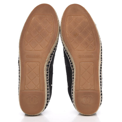 Chanel Suede Pearl CC Espadrilles 40 Black 5 of 11
