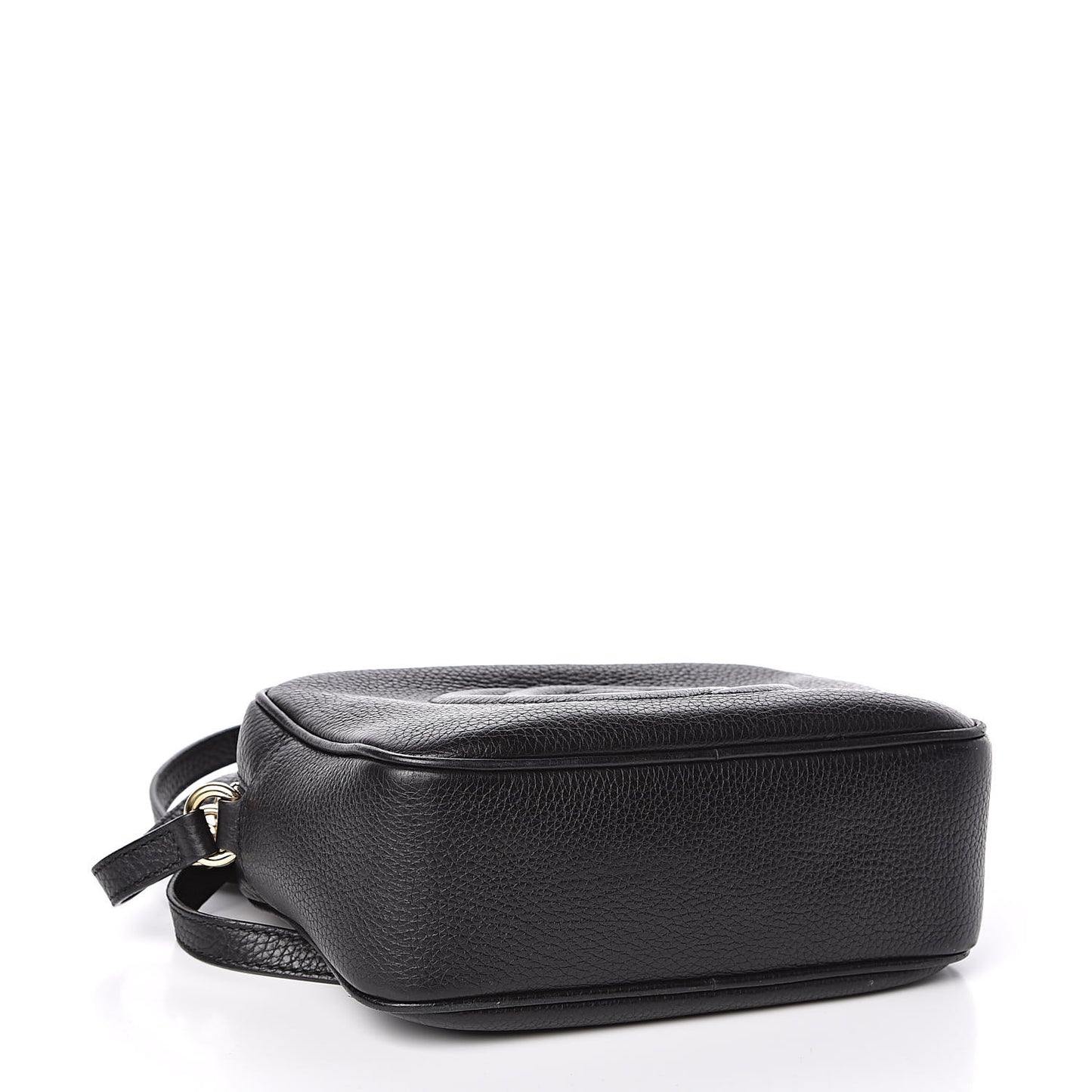 Pebbled Calfskin Small Soho Disco Bag Black