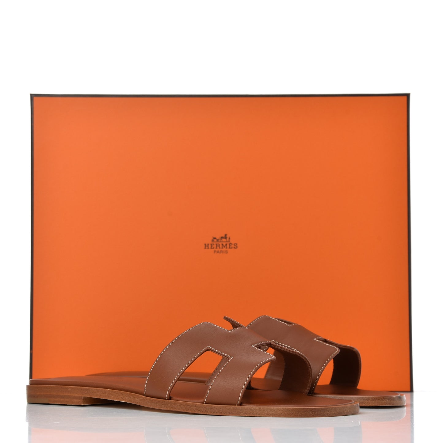 Box Calfskin Oran Sandals 37.5 Gold