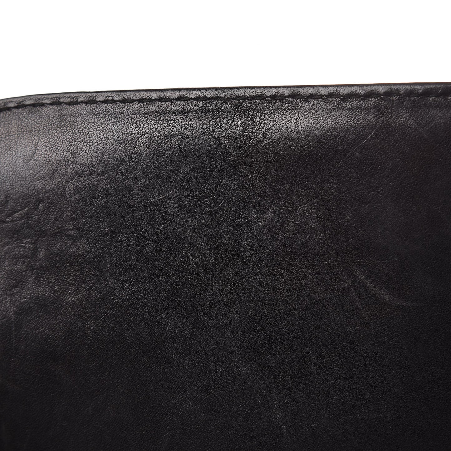 Calfskin Handmade Medium Flap Shoulder Bag Black