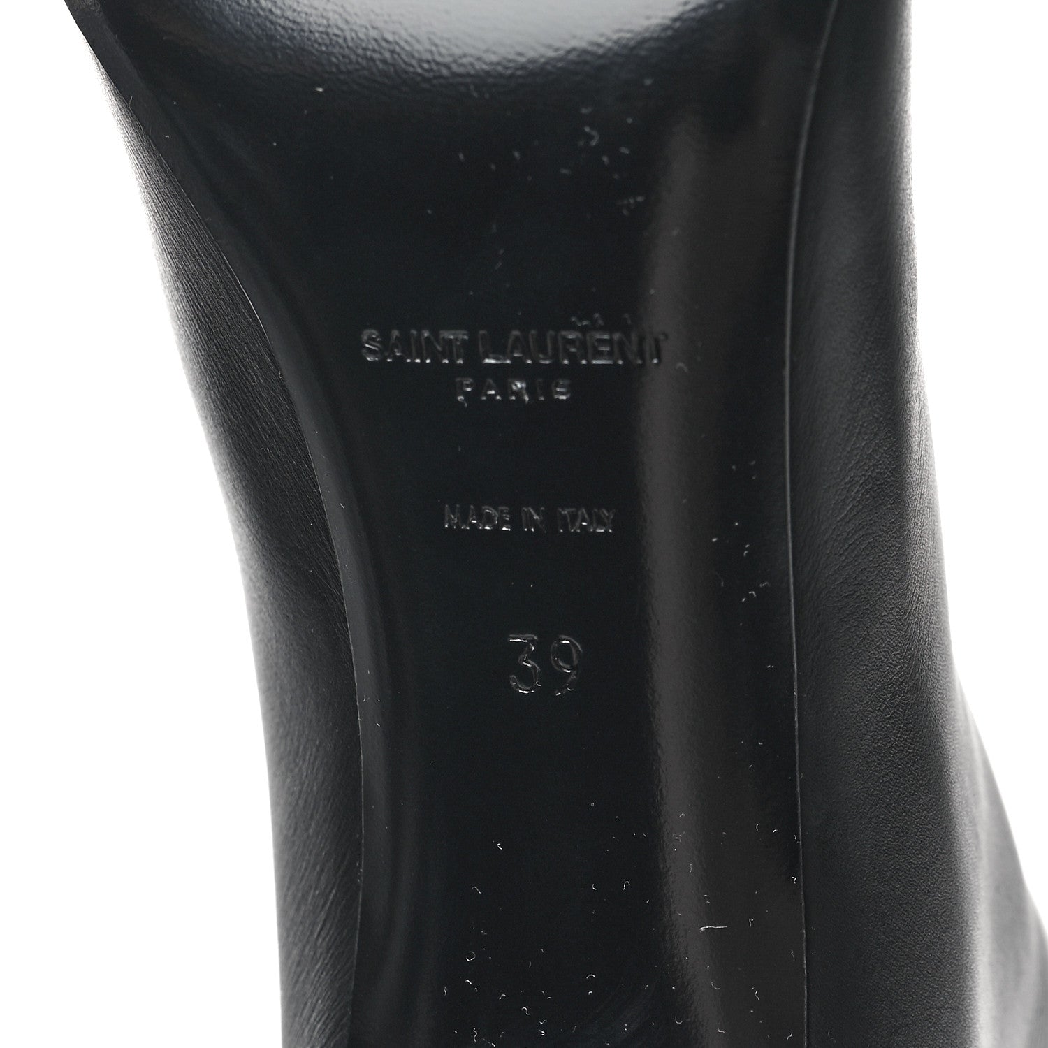 Saint Laurent Smooth Calfskin 90 Kidd Knee High Boots 39 Black 7 of 9