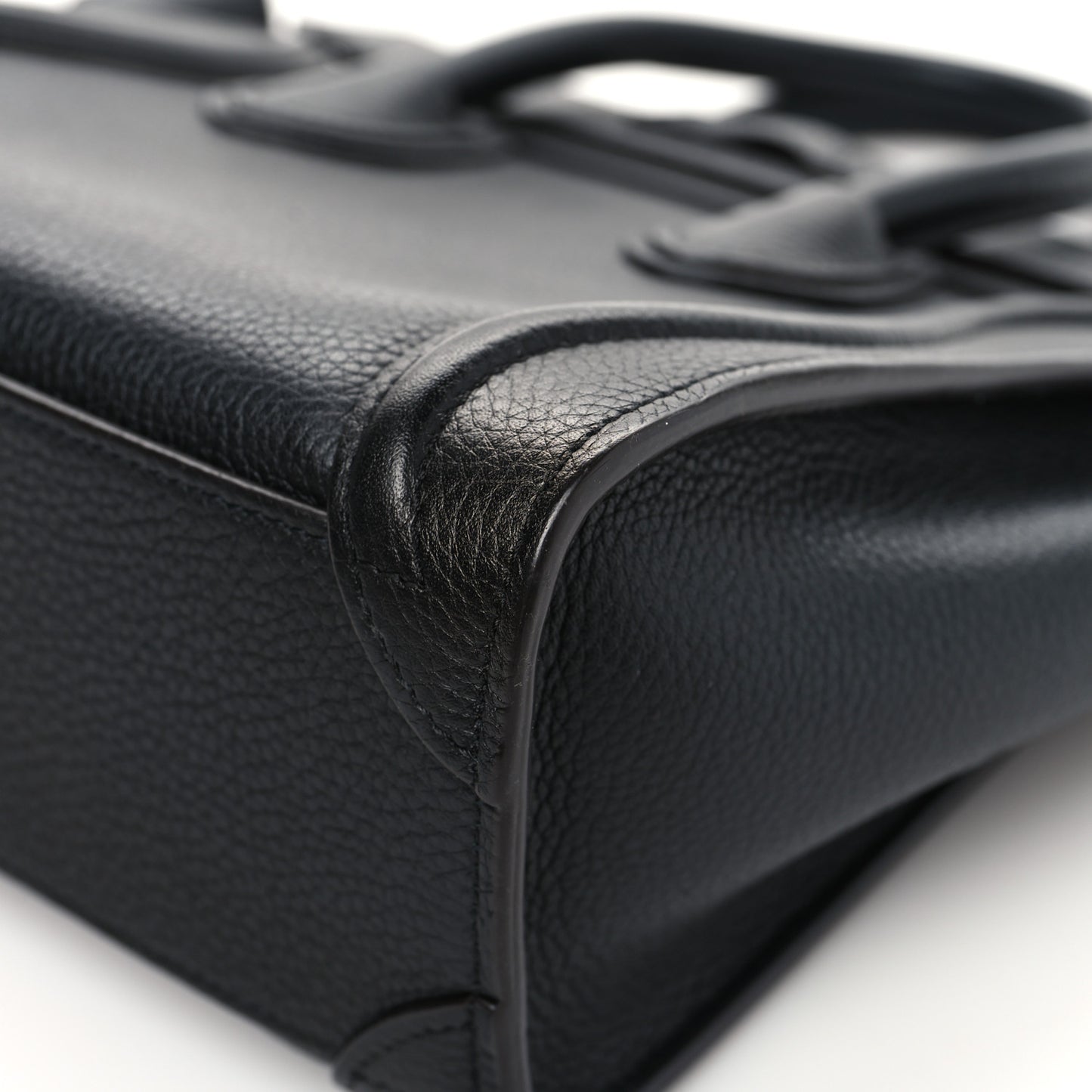 Drummed Calfskin Nano Luggage Black