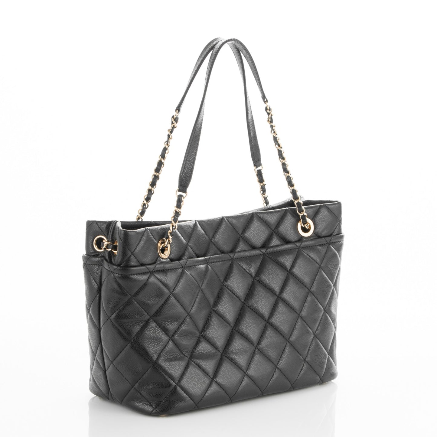 Caviar Quilted Timeless CC Soft Tote Black