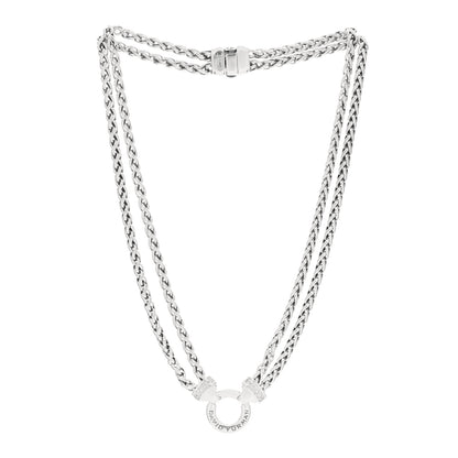 David Yurman Sterling Silver Diamond 18mm Double Wheat Chain Necklace 2 of 3