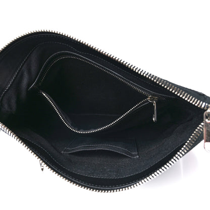 Gucci GG Supreme Monogram Appia Calfskin Web Flat Messenger Bag Black Grey 5 of 12