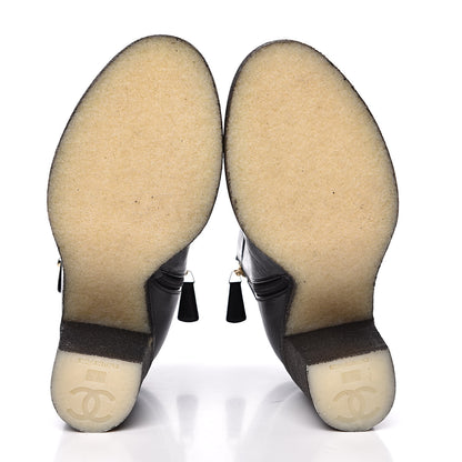Chanel Goatskin CC Turnlock Ankle Boots Black 5 of 9