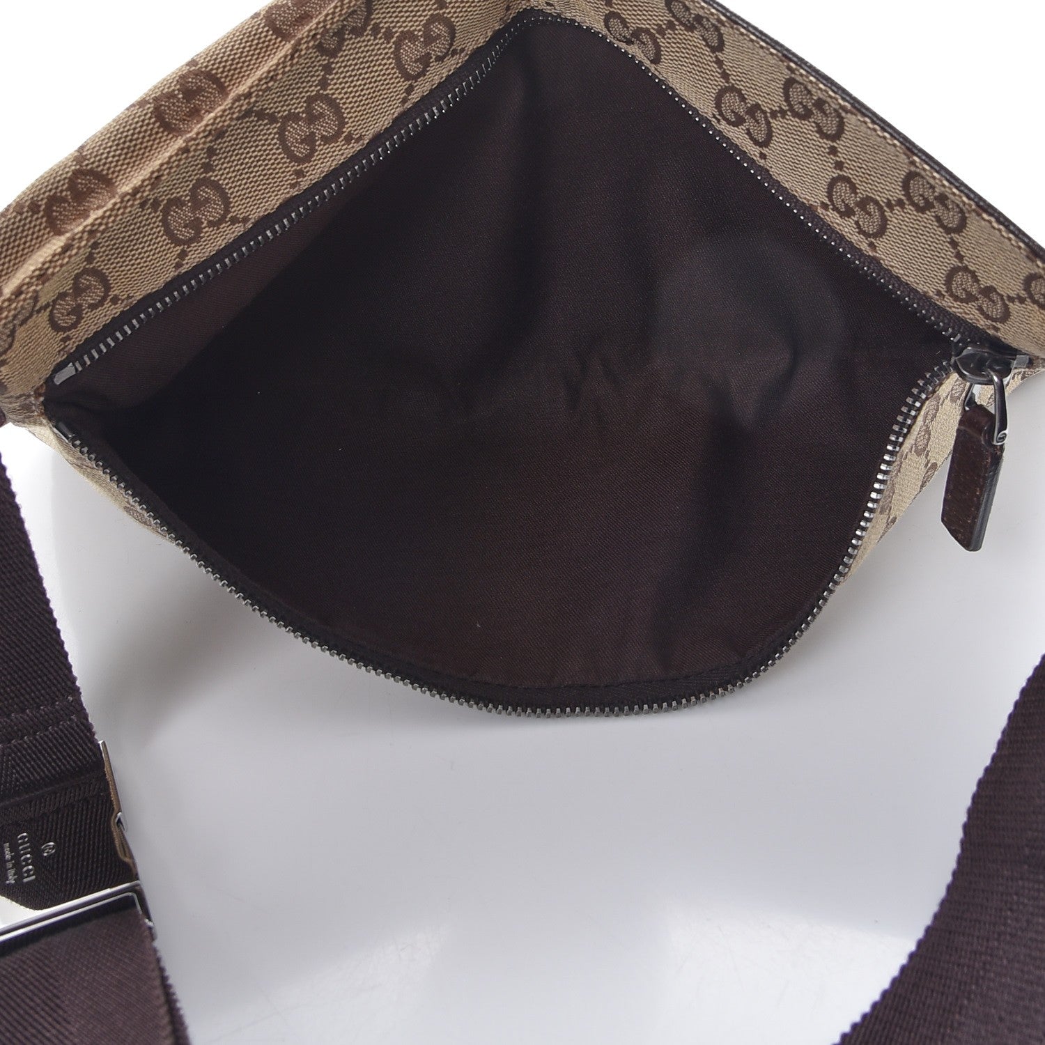 Gucci GG Monogram Double Pocket Belt Bag Dark Brown 5 of 7