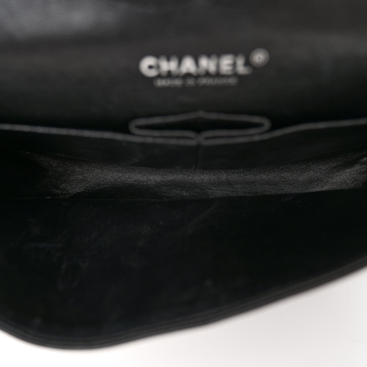 Patent Quilted Medium Double Flap Black