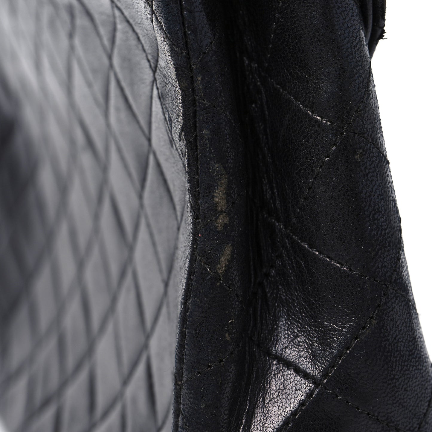 Lambskin Diamond Stitch Envelope Single Flap Black