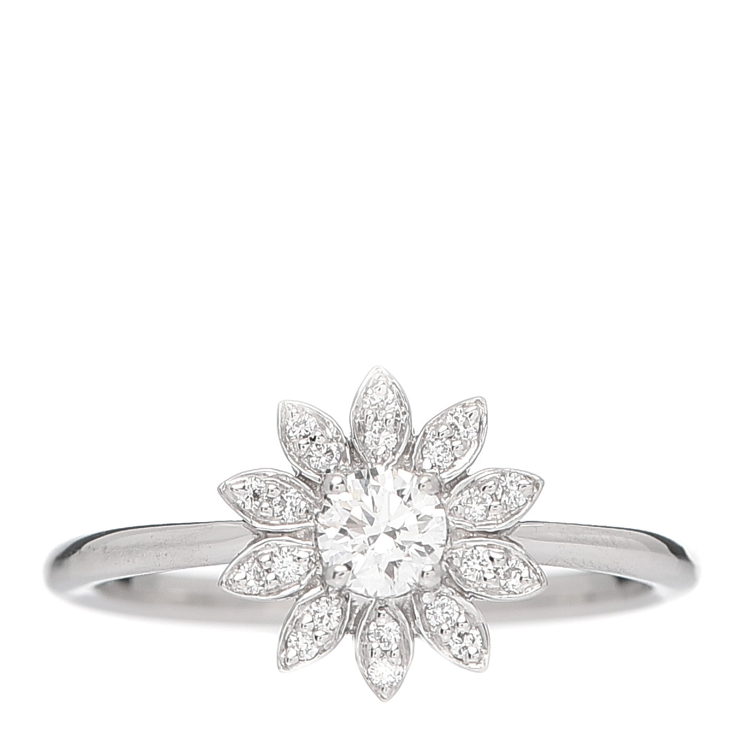 Platinum Diamond Enchant Garden Flower Ring 50 5.5