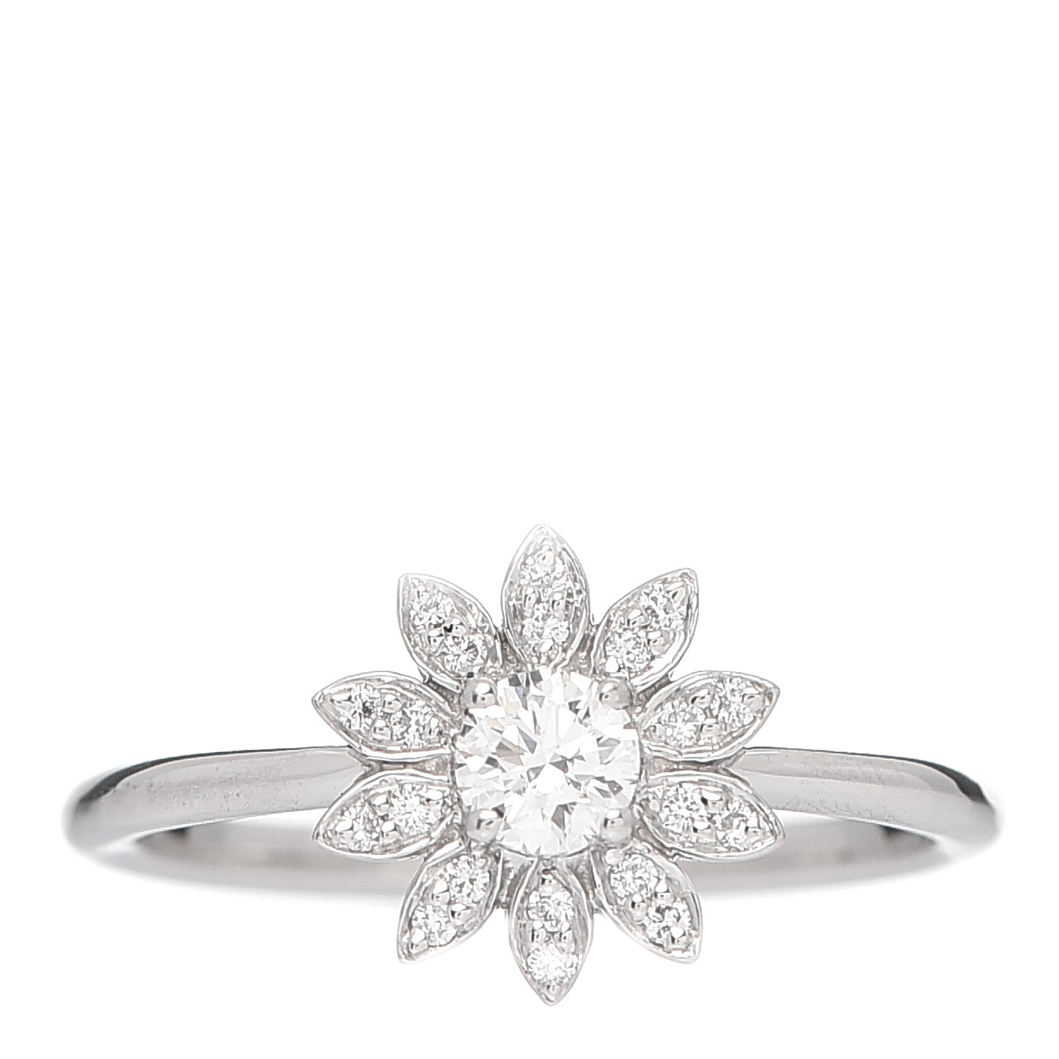 Tiffany Platinum Diamond Enchant Garden Flower Ring 50 5.5 1 of 5