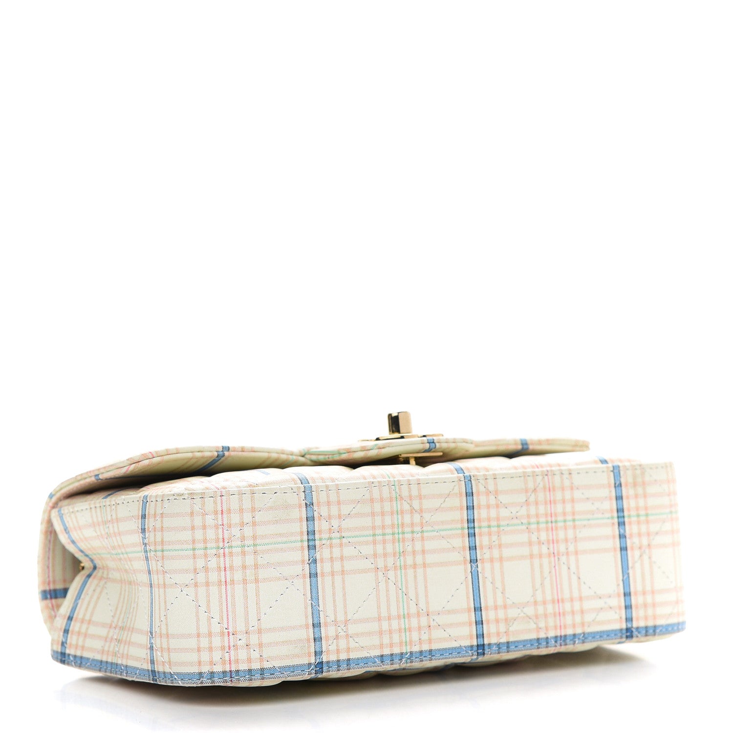Chanel Calfskin Plaid Quilted Mini Rectangular Flap White Multicolor 4 of 9