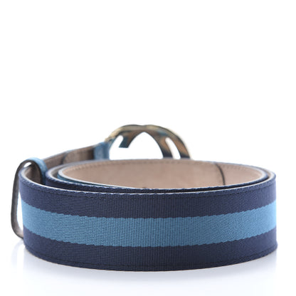 Gucci Calfskin Canvas Web Interlocking G Belt 90 36 Light Blue 2 of 5