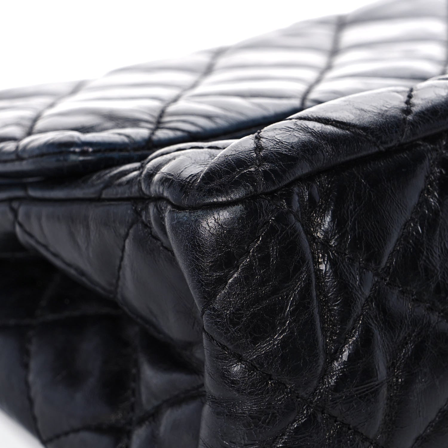 Chanel Glazed Aged Calfskin Quilted 2.55 Reissue 227 Flap Dark Navy 7 of 18