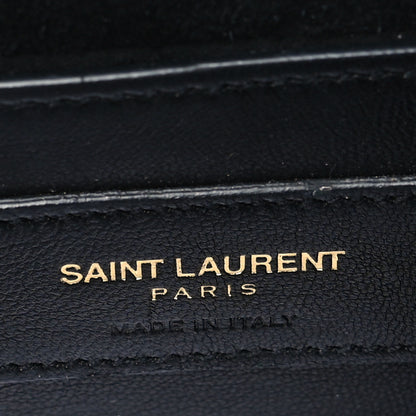 Saint Laurent Textured Metallic Calfskin Classic Monogram Cassandre Clutch Silver 6 of 9