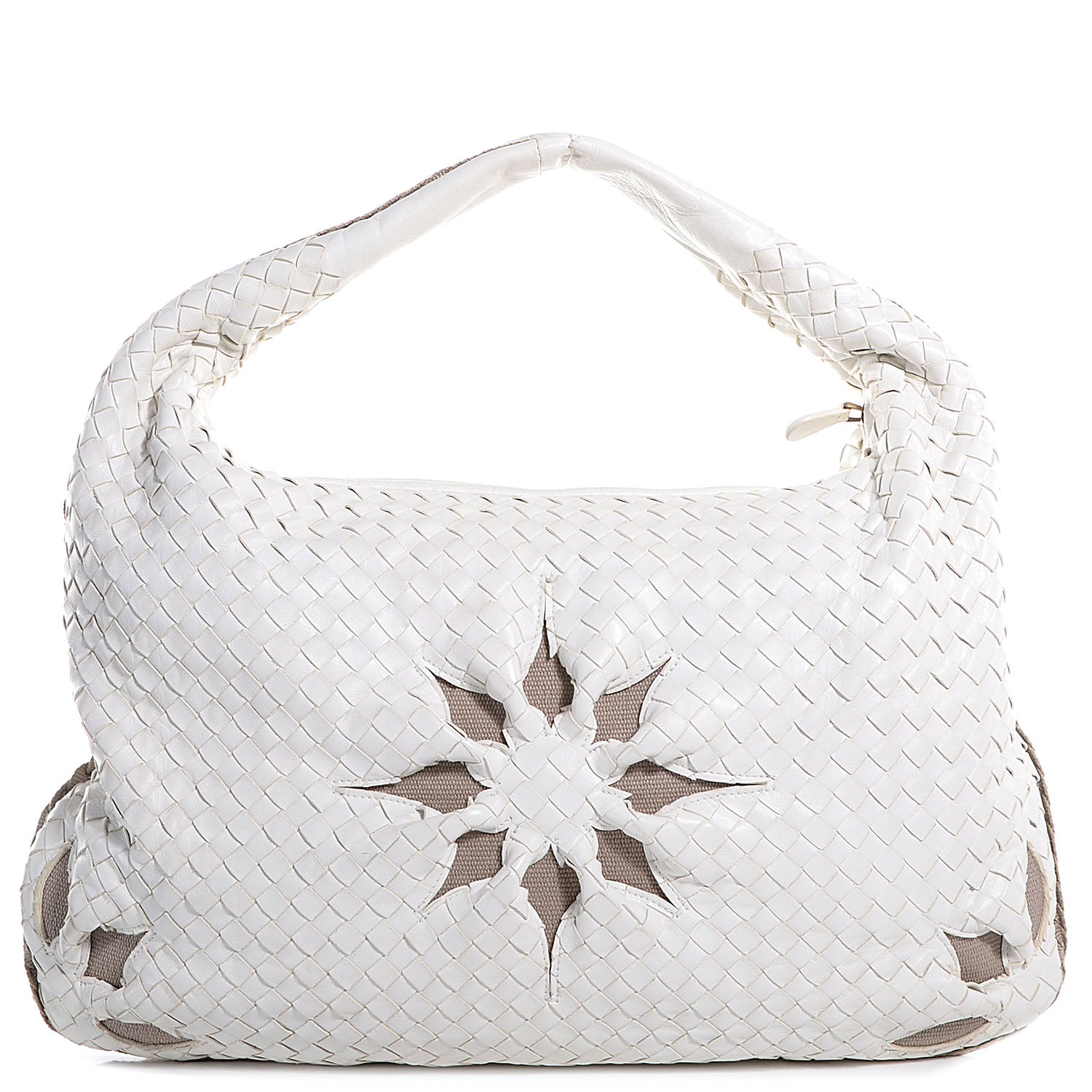 Bottega Veneta Nappa Intrecciato Flower Medium Veneta Hobo White 1 of 8