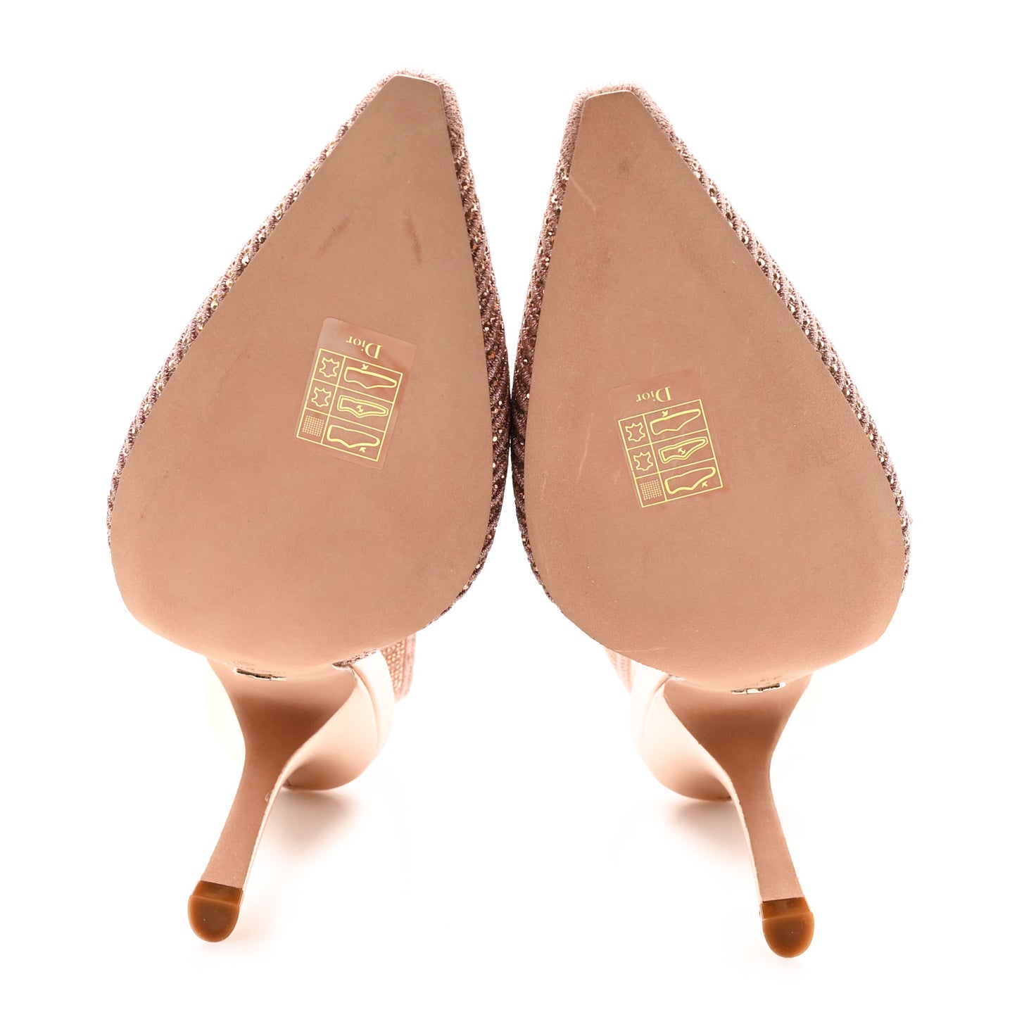 Cotton Laminated Strass J'Adior Slingback 100mm Pumps 39 Rose Des Vents