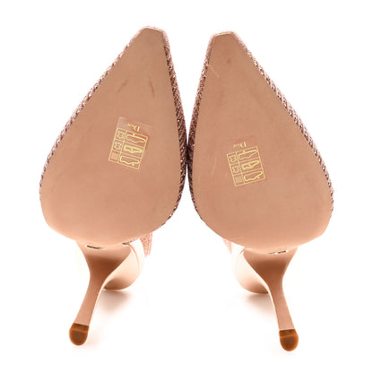 Christian Dior Cotton Laminated Strass J'Adior Slingback 100mm Pumps 39 Rose Des Vents 6 of 10