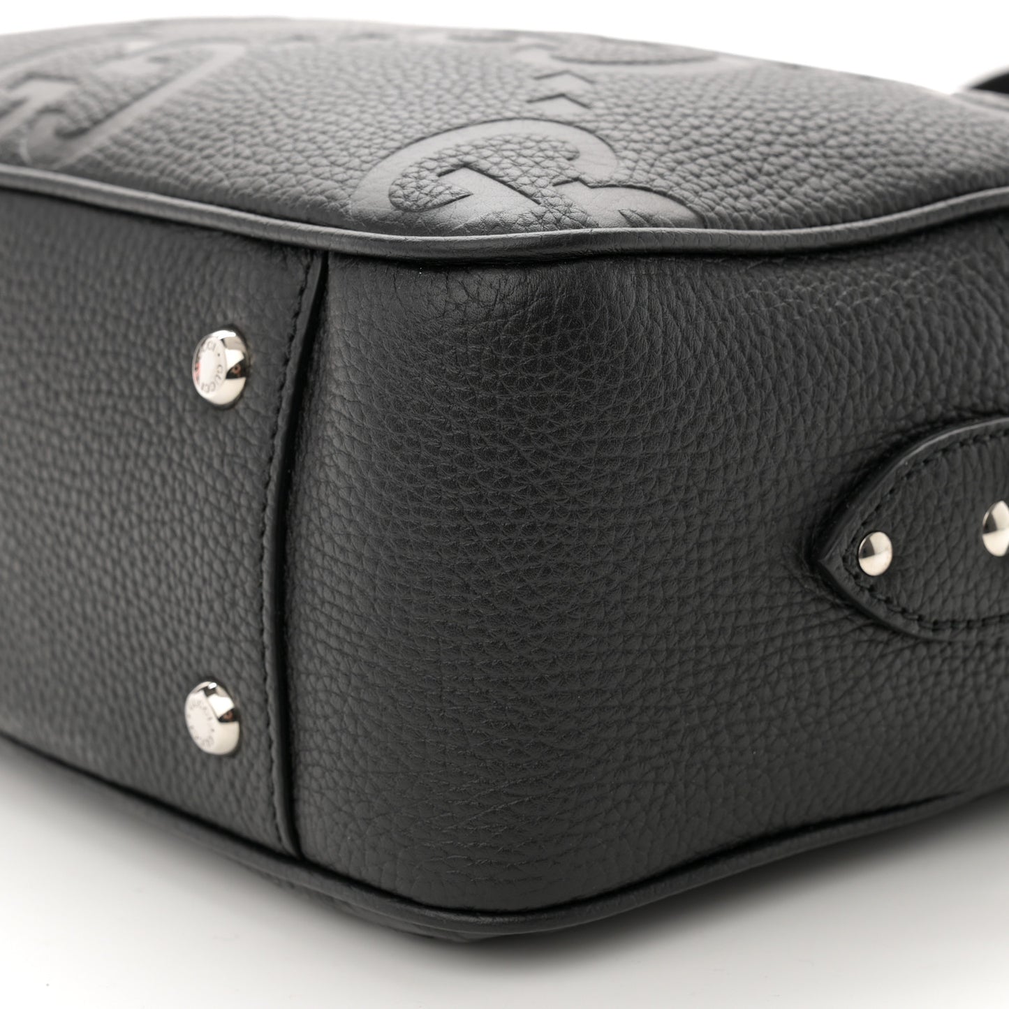 Piuma Calfskin Jumbo GG Embossed Messenger Bag Black