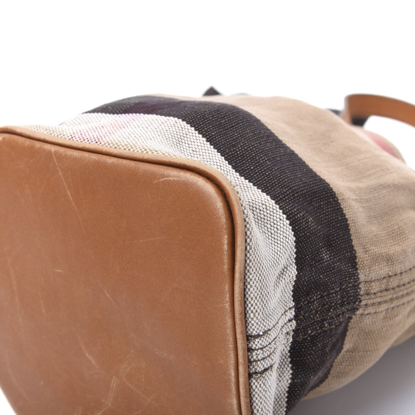 Canvas Mega Check Mini Ashby Tassel Crossbody Saddle Brown