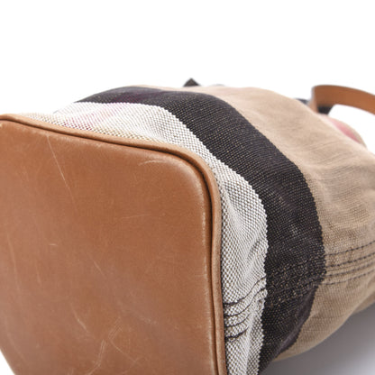 Burberry Canvas Mega Check Mini Ashby Tassel Crossbody Saddle Brown 8 of 10