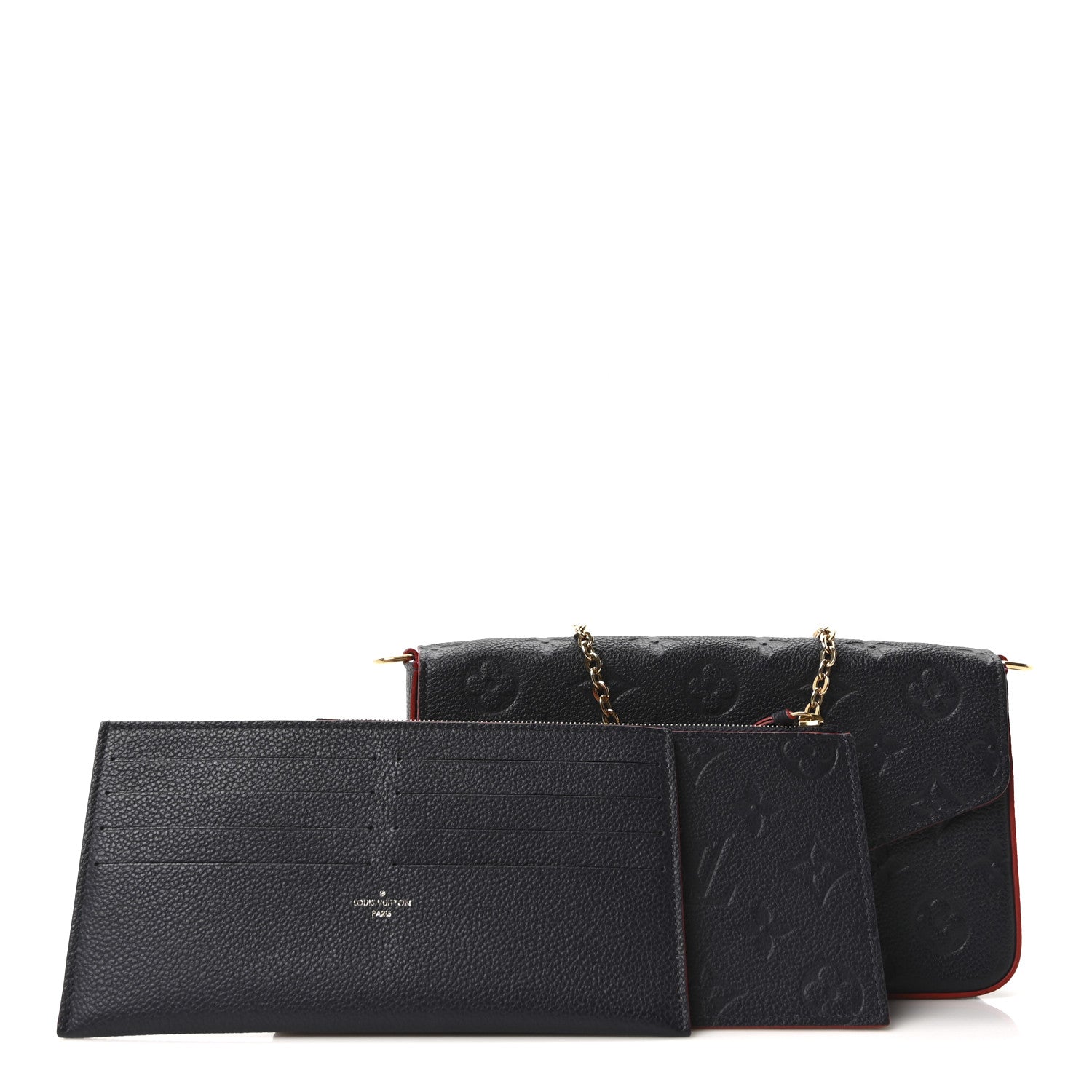 Louis Vuitton Empreinte Pochette Felicie Chain Wallet Marine Rouge 3 of 12