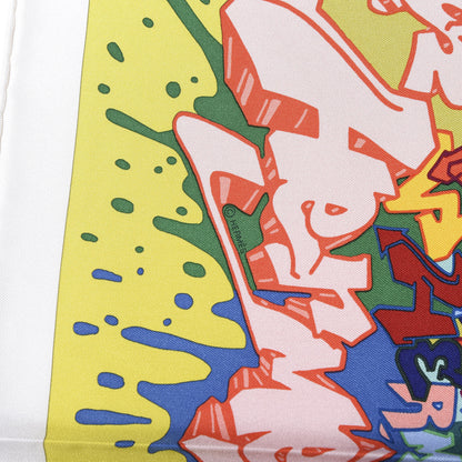 Hermes Silk Gavroche Graff Pocket Square Scarf Jaune Acide Vert 2 of 5