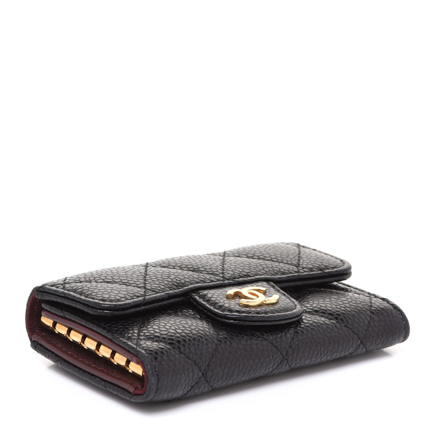 Caviar Quilted 6 Key Holder Black
