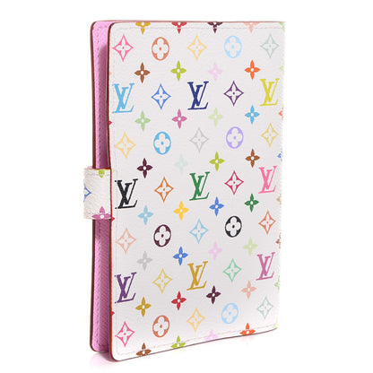 Louis Vuitton Monogram Multicolor Small Ring Agenda Cover White Litchi 3 of 8