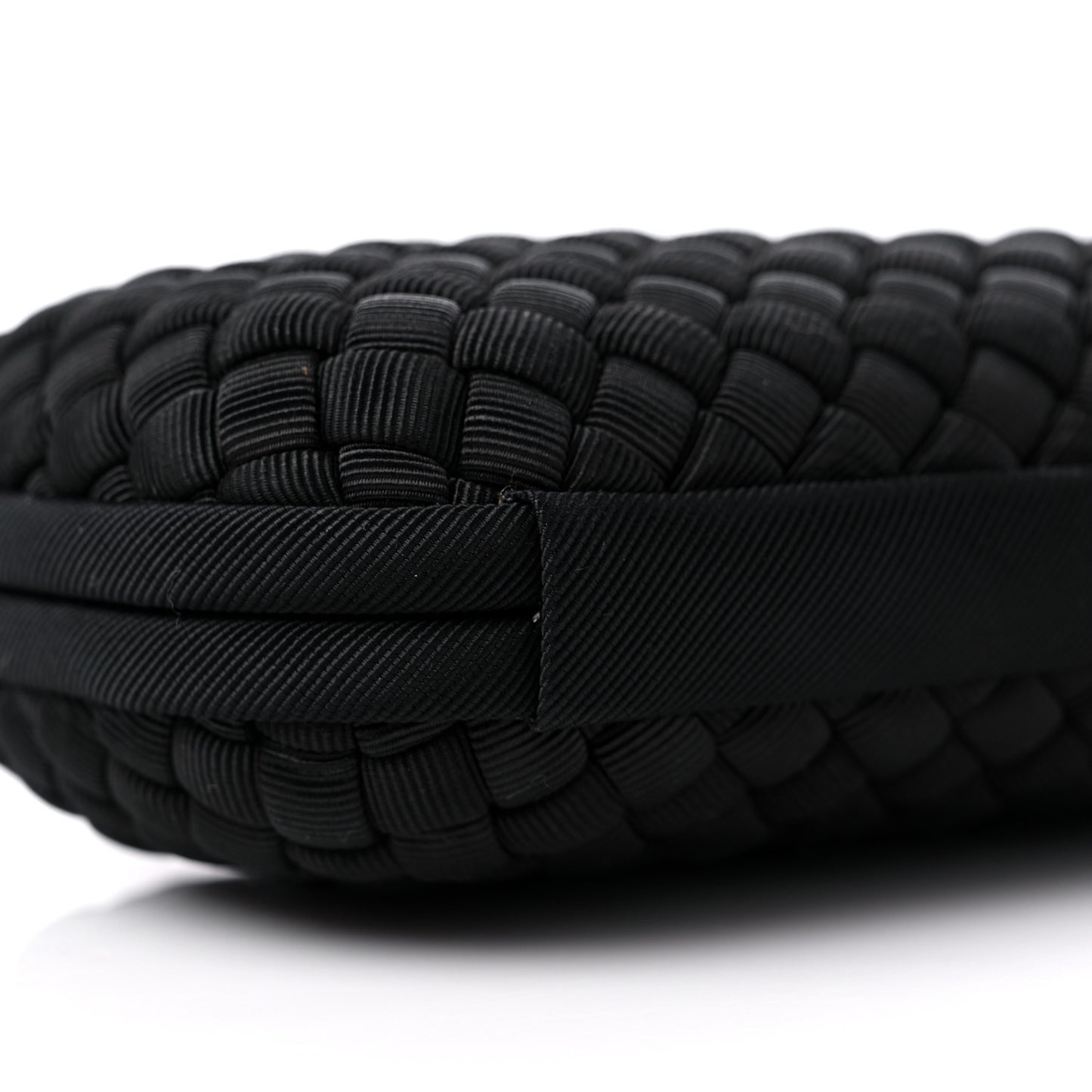 Silk Faille Intrecciato Knot Clutch Black