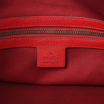 Gucci Canvas Calfskin Sylvie Stripe Logo Mens Tote Red White Blue 6 of 9