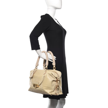 Louis Vuitton Crocodile Sac Louis Beige 2 of 18