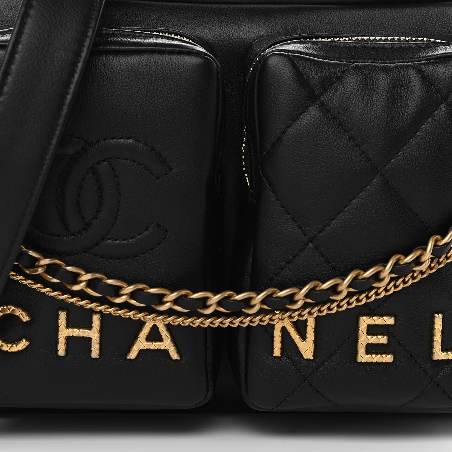 Chanel Calfskin Quilted Small Camera Case Black 8 of 11