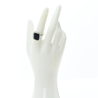 Tiffany Sterling Silver Black Onyx Ziegfeld Daisy Ring 55 7.25 2 of 6