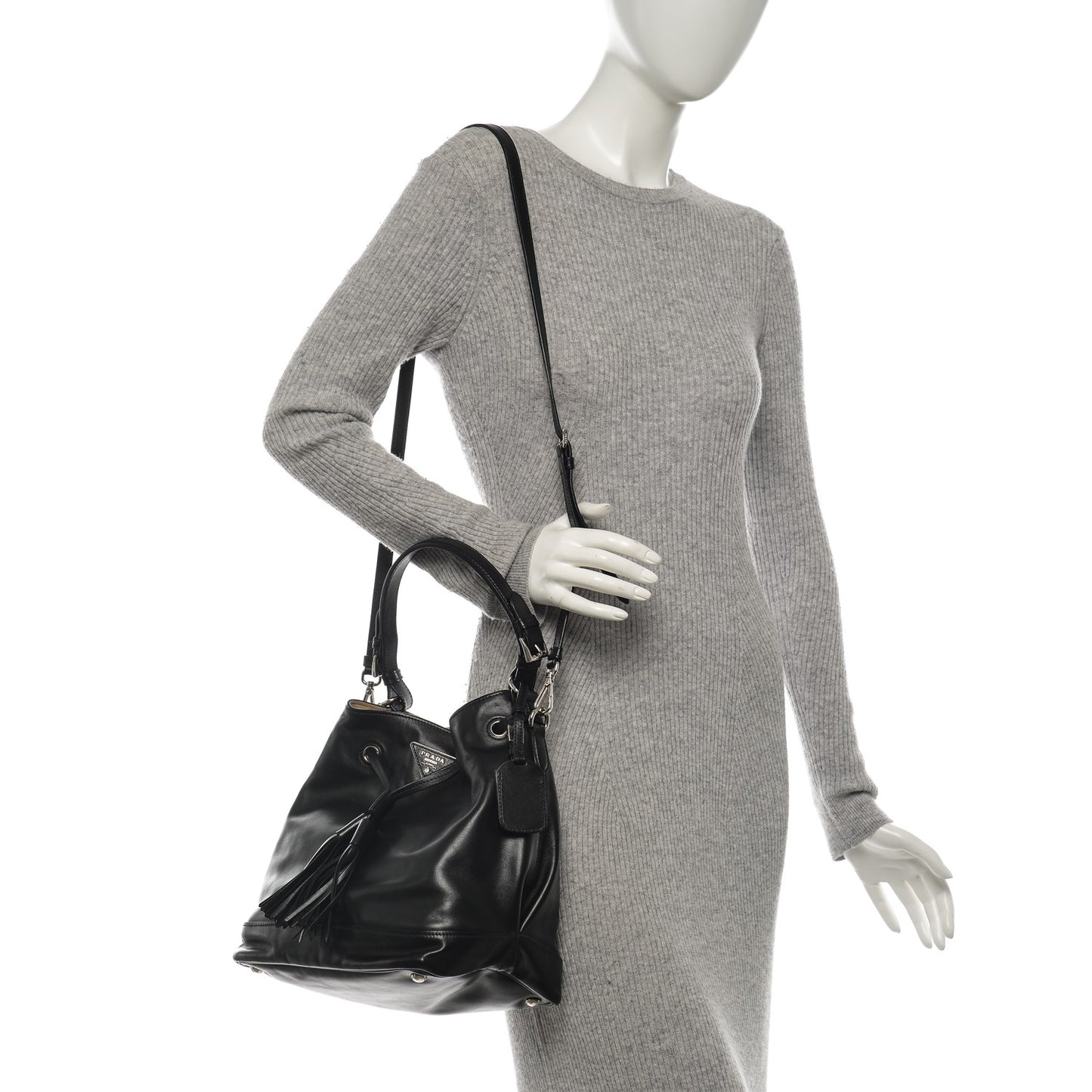 Soft Calf Bucket Bag Black Cammello