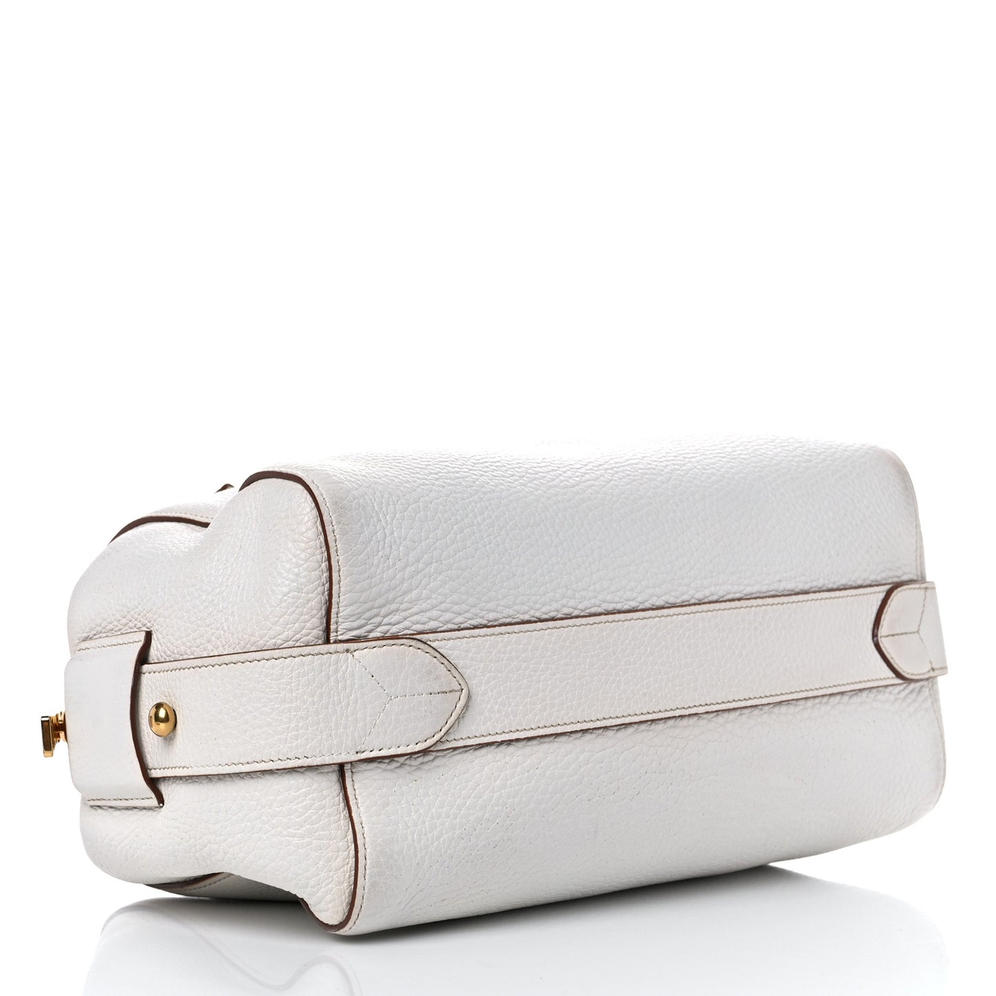 Vitello Daino Medium Top Handle Bag White