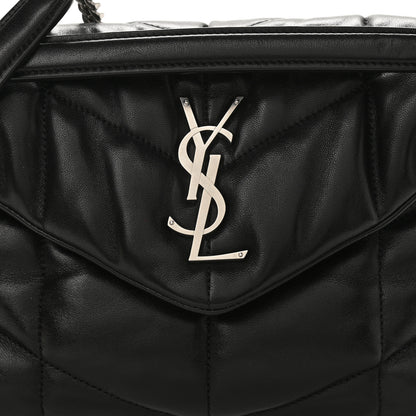 Saint Laurent Lambskin Quilted Small Loulou Puffer Monogram Chain Satchel Black 9 of 12