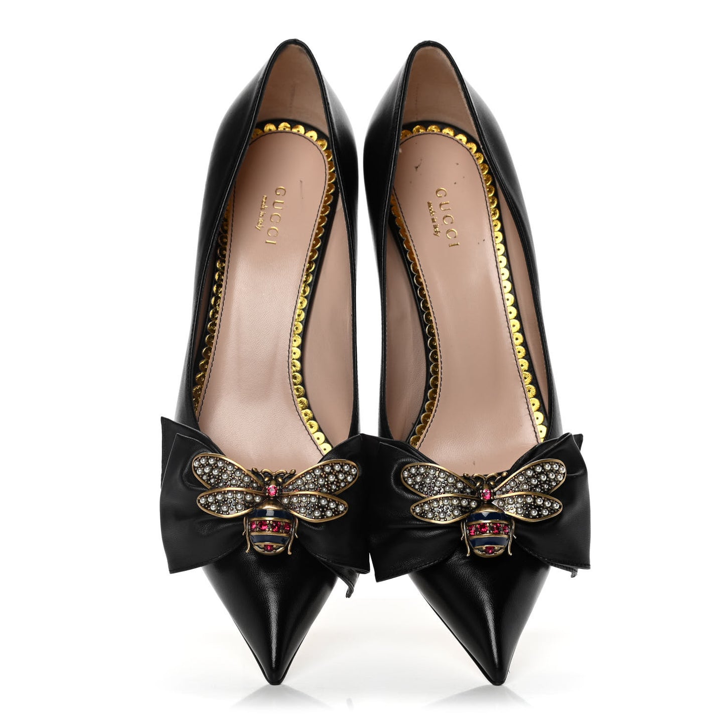 Nappa Queen Margaret Mid Heel Pumps 41 Black