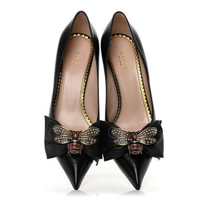 Gucci Nappa Queen Margaret Mid Heel Pumps 41 Black 5 of 16